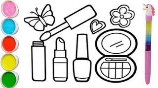 Beautiful Makeup Kit Drawing, Easy Drawing Painting And Colouring For kids, Easy Drawing For kids