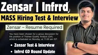 🔥Массовый найм Zensar 3 | Обновление раунда Infrrd GD | Тестирование и собеседование Zensar | ГРУ...