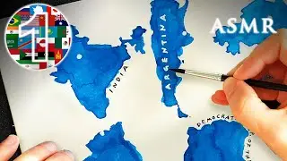 ASMR Drawing Every Country in the World | Part 1 (21 maps, 1 hour)