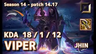 【KRサーバー/C1】HLE Viper ジン(Jhin) VS KT Deft エズリアル(Ezreal) BOT - Patch14.17 KR Ranked【LoL】