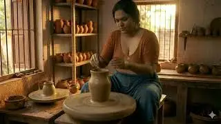 . Indian Pottery Art | Beautiful Woman Making a Clay Vase | Satisfying & Cinematic