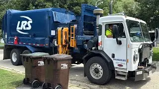 LRS Peterbilt 520 Split Labrie Automizer Side Loader Garbage Truck