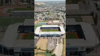 Vertical video. Nancy, France. Stadium Marcel Picot. AS Nancy-Lorraine - Football Club. Summer, S...