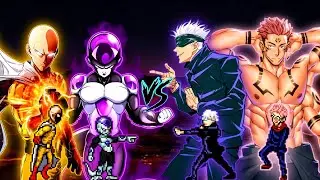 Accurate Saitama SM & Black Frieza V2 OP VS Limitless Gojo & Sukuna V1.6.1 in Jump Force Mugen😱