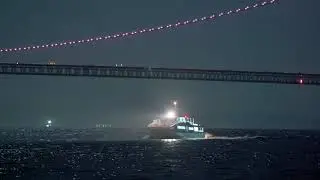 (HDR) Night view of Akashi Strait 明石海峡の夜景