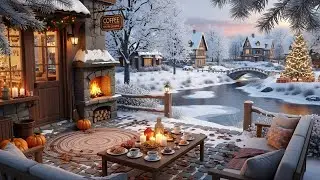 Relaxing Winter Jazz Music at Cozy Lakeside Porch Ambience ❄ Soft Jazz Instrumental Music for Study