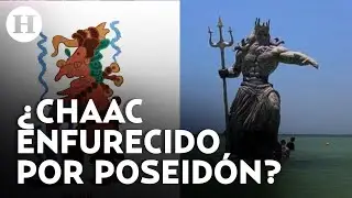“Chaac se enojó”: Yucatecos culpan a la estatua de Poseidón por las inundaciones en el estado