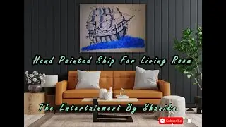 Hand Painted Ship for Wall