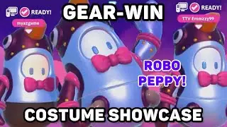 GEAR-WIN Costume Showcase! (Fall Guys July 24&rsquo; Fame Pass!) ITS ROBO PEPPY! SQUAD SHOW X3 WINS!