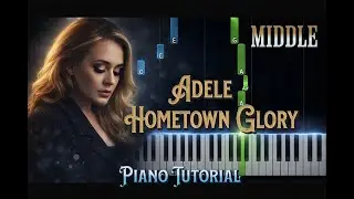 Adele &mdash; Hometown Glory Middle Piano Tutorial