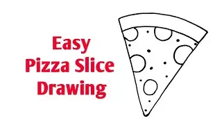 Pizza Drawing For kids Easy / Easy pizza slice Drawing  | Artsyfariha