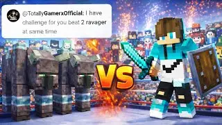 Minecraft But My subcriber challenge Me PVP With 2Ravager At The Same Time #minecraft #gaming