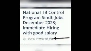 National TB control program govt jobs