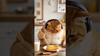 The cat cooks and eats its own food | #AnimalResue #CatAnimal #Animal