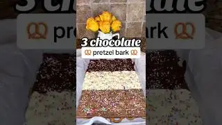 🍫*EASY*🍫 choc pretzel bark recipe in description 🥨 #fyp #dessert #foryou #dessertrecipe