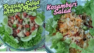 Russian Salad with healthy dressing and Kosambari