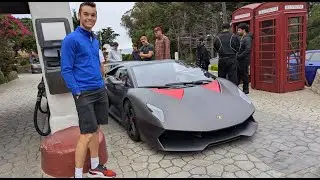 Road legal! Lamborgini Sesto Elemento Pullout at Carmel Highlands Gas station