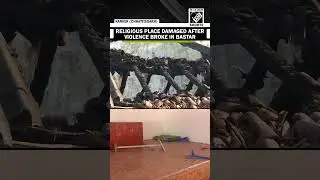 A religious place left damaged after violence broke in Bastar&rsquo;s Kanker district