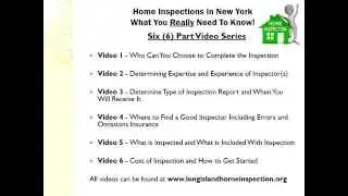 Home Inspections in New York...What You Really Need to Know! Full series Videos 1-6