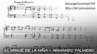 El Minu&eacute; de la Ni&ntilde;a - Armando Palmero | Bolivian Piano Sheet Music PDF Score