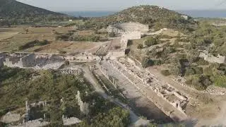D-Log M. Gelemis, Turkey. Colonnaded Street and Agora at Patara ancient city, center of social an...