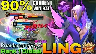 90% Current Win Rate Ling Legendary Play! - Top 1 Global Ling by Priaidaman99QZ - Mobile Legends