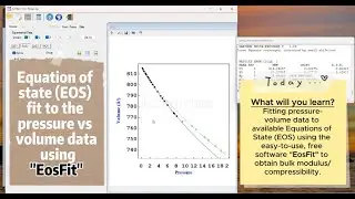 Equation of state (EoS) fitting of pressure vs volume data using free to use 