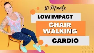 CHAIR WALKING: 30 Minute Walking Workout, Indoor Walking Workout, Walking Workout For Weight Loss