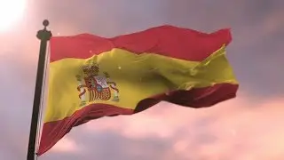 Flag of Spain Waving at Sunset | Motion Graphics - Videohive template