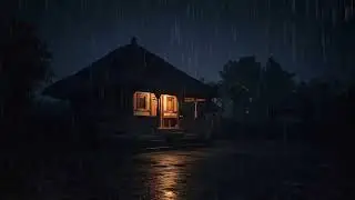 Instant Relaxation with Calm Roadside Rain Beside a Quiet House at Night