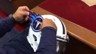 Replacing the helmet logo day after a game