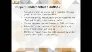 CBSA e Training Webinar: 2015 Global Copper Market Outlook