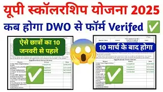 Up Scholarship 2025|When will the form be verified from DWO|Up Scholarship Latest News Today|Scho...