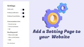 How to create a Setting Page for my website - New Coding Era