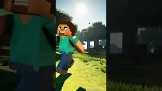 Minecraft Steve is chasing Sheep