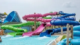 The Three Sisters Water Slides at Raging Waves