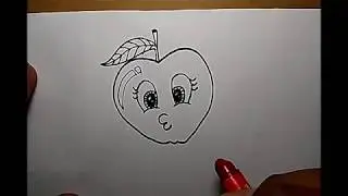 How to Draw Apple Easy | Kawaii Apple | Cute Apple