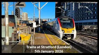 Trains at Stratford London | Elizabeth Line, Greater Anglia and Freight | 4K [Part 5]