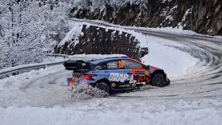 94. Rallye Automobile Monte-Carlo 2026 snowy hairpins at SS14 Col de Braus - La Cabanette