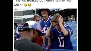 Kid freaked out when he met von miller