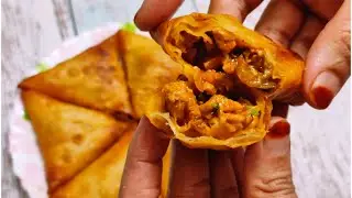 Chicken Schezwan cheese samosa-chatpata & spicy chicken samosa recipe-Areen&rsquo;s kitchen and vlogs