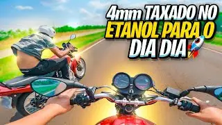 TESTAMOS A TITAN 150 COM KIT 4mm TAXADO NO ETANOL CARBUADOR DE TW E COMANDO DO JET MOTOS NIVEL 1