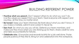 Developing Referent Power