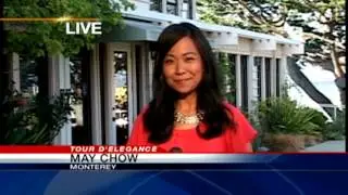 Pebble Beach Concours D'Elegance cars drive along Central Coast