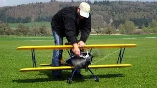 RC BIG PT 17 Stearman first Flight Motorausfall