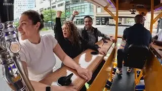 On a roll in downtown Hartford, The 'Pedal Pub' makes debut