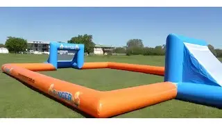 Inflatable foam football pitch