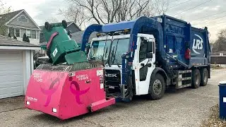 LRS Heil Low Rider Garbage Truck with a Pink Curotto Can
