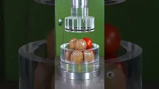🍉👀 Googly-Eyed Fruits Get CRUSHED! Hilariously Satisfying! 😂 #hydraulicpress #satisfying #asmr