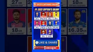 IPL 2025 CAPTAINS SALARY || Ipl captain salary 2025 || captain salary in ipl || ipl 2025 captain